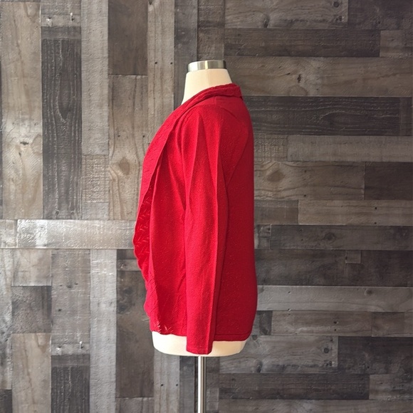 Briggs vintage red ruffle sweater medium sparkly Christmas holiday party winter - Picture 7 of 11